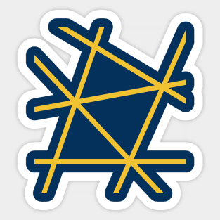 Yellow Random Mesh on Navy Blue Sticker